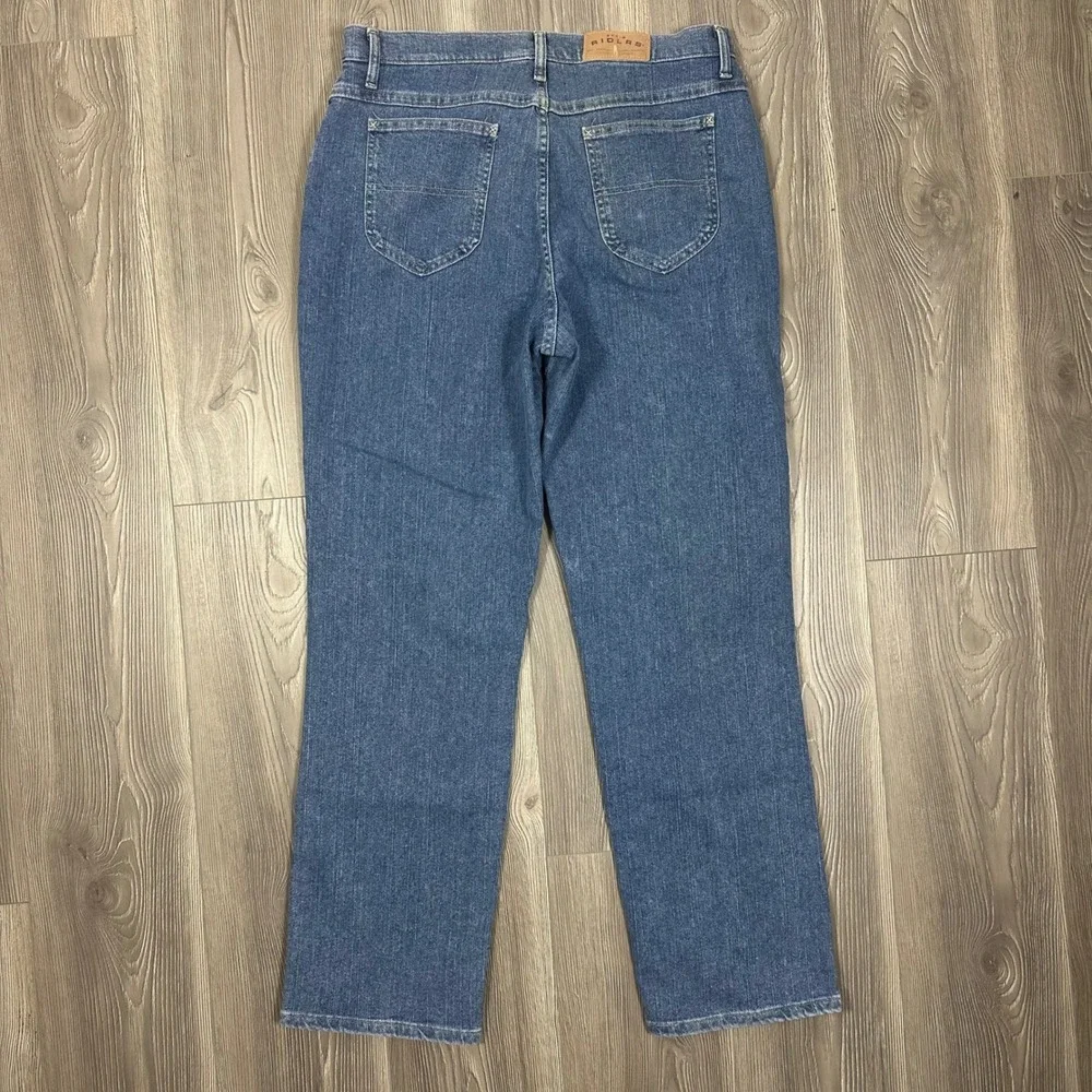 Riders High Waisted Straight Leg Denim Jeans - SIZE 16 Medium Wash Casual - Picture 4 of 6
